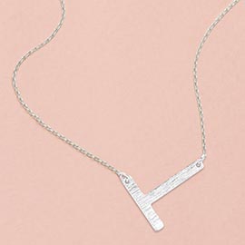 -T- White Gold Dipped Monogram Pendant Necklace